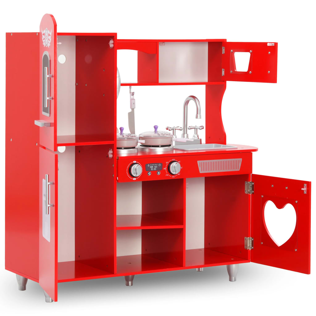 Kinderspeelkeuken 84X31X89 Cm Mdf Rood