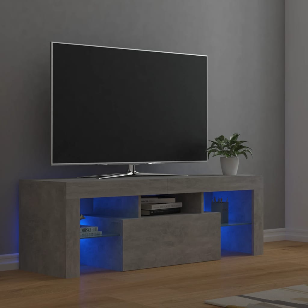 Tv-Meubel Met Led 120X36,5X40 Cm Bewerkt Hout Artisanaal Eiken