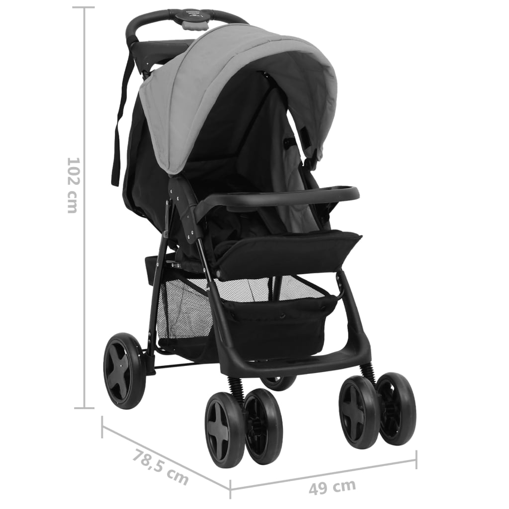 Kinderwagen Staal En Zwart