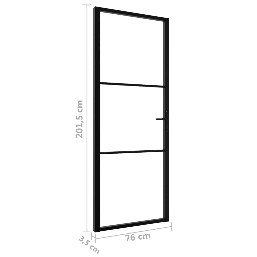 Binnendeur 76X201,5 Cm Esg-Glas En Aluminium