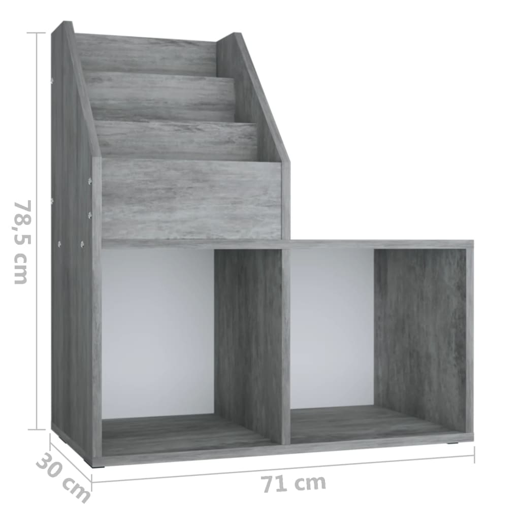 Kindertijdschriftenrek 71X30X78,5 Cm Bewerkt Hout