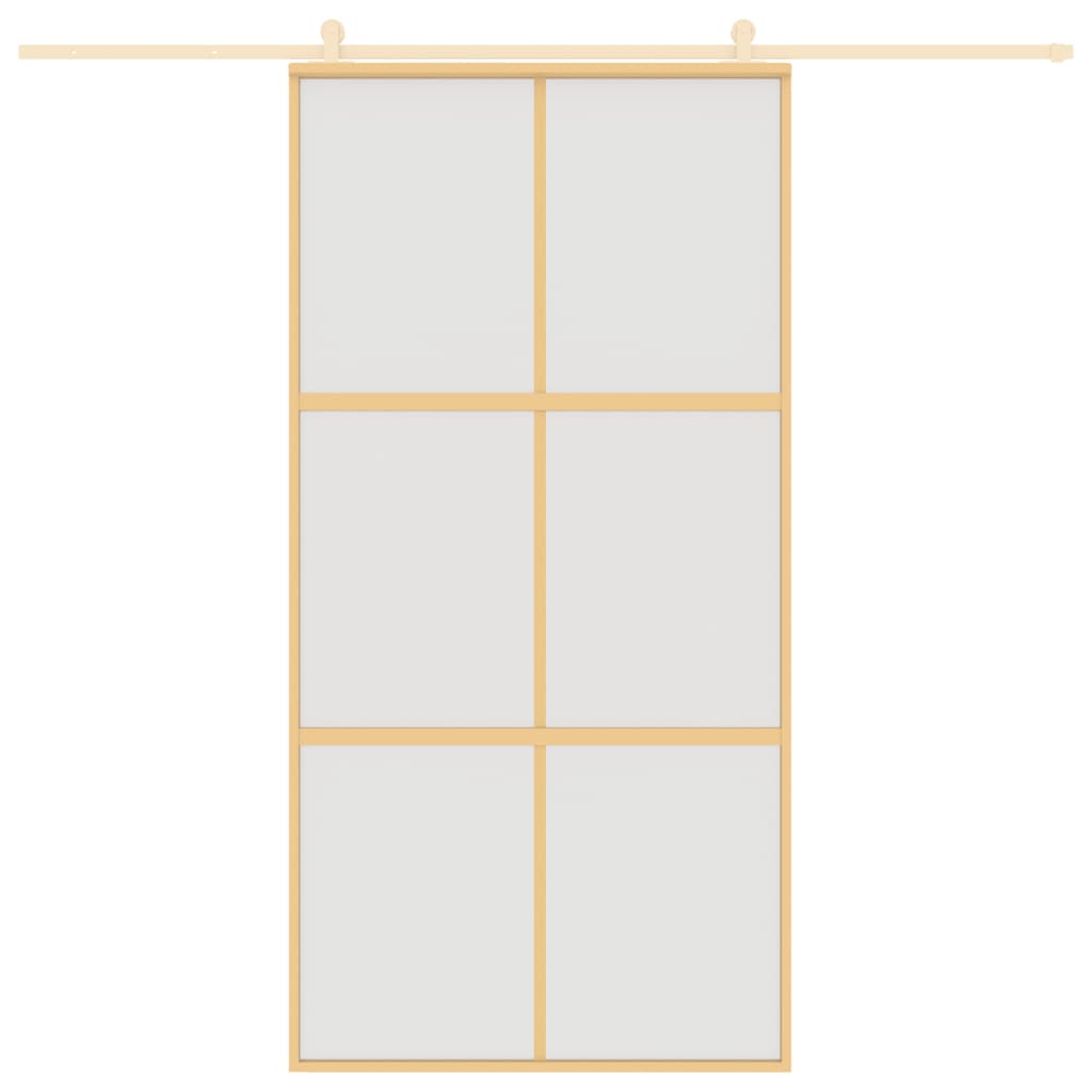 Schuifdeur 102,5X205 Cm Esg-Glas En Aluminium Goudkleurig En Mat