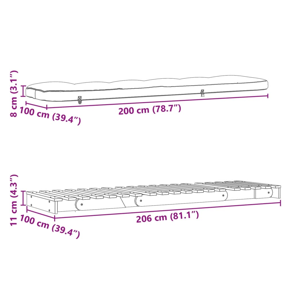 Futon Slaapbank Met Matras Massief Douglashout