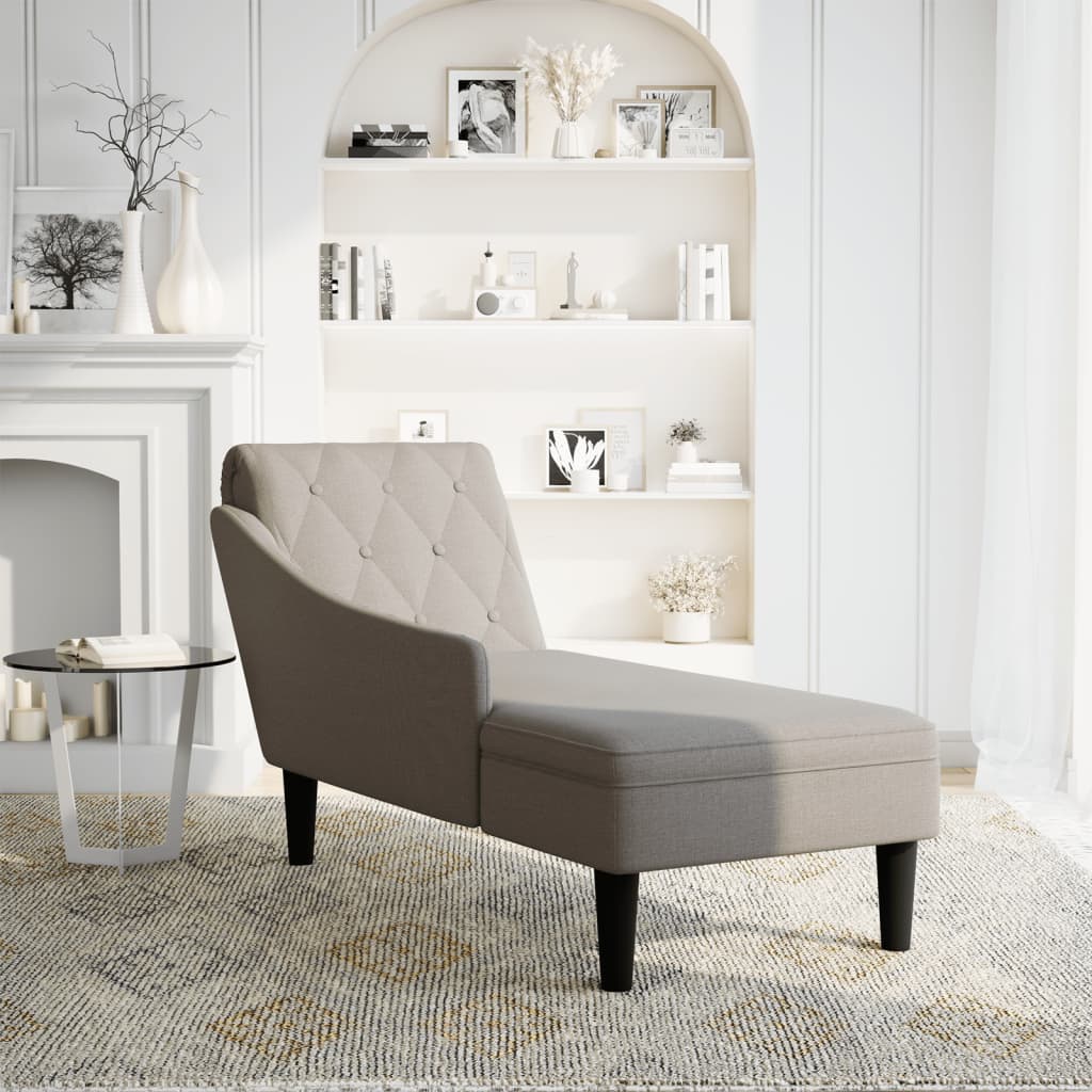 Chaise Longue Met Kussen En Rechterarmleuning Stof