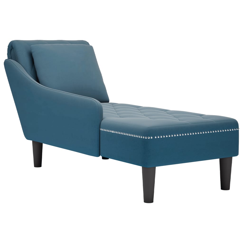 Chaise Longue Met Kussen En Rechterarmleuning Fluweel