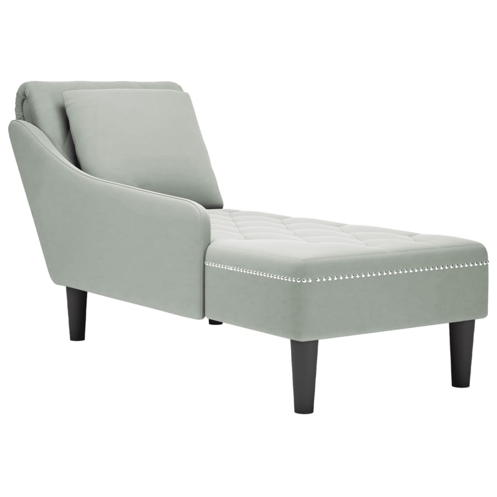 Chaise Longue Met Kussen En Rechterarmleuning Fluweel