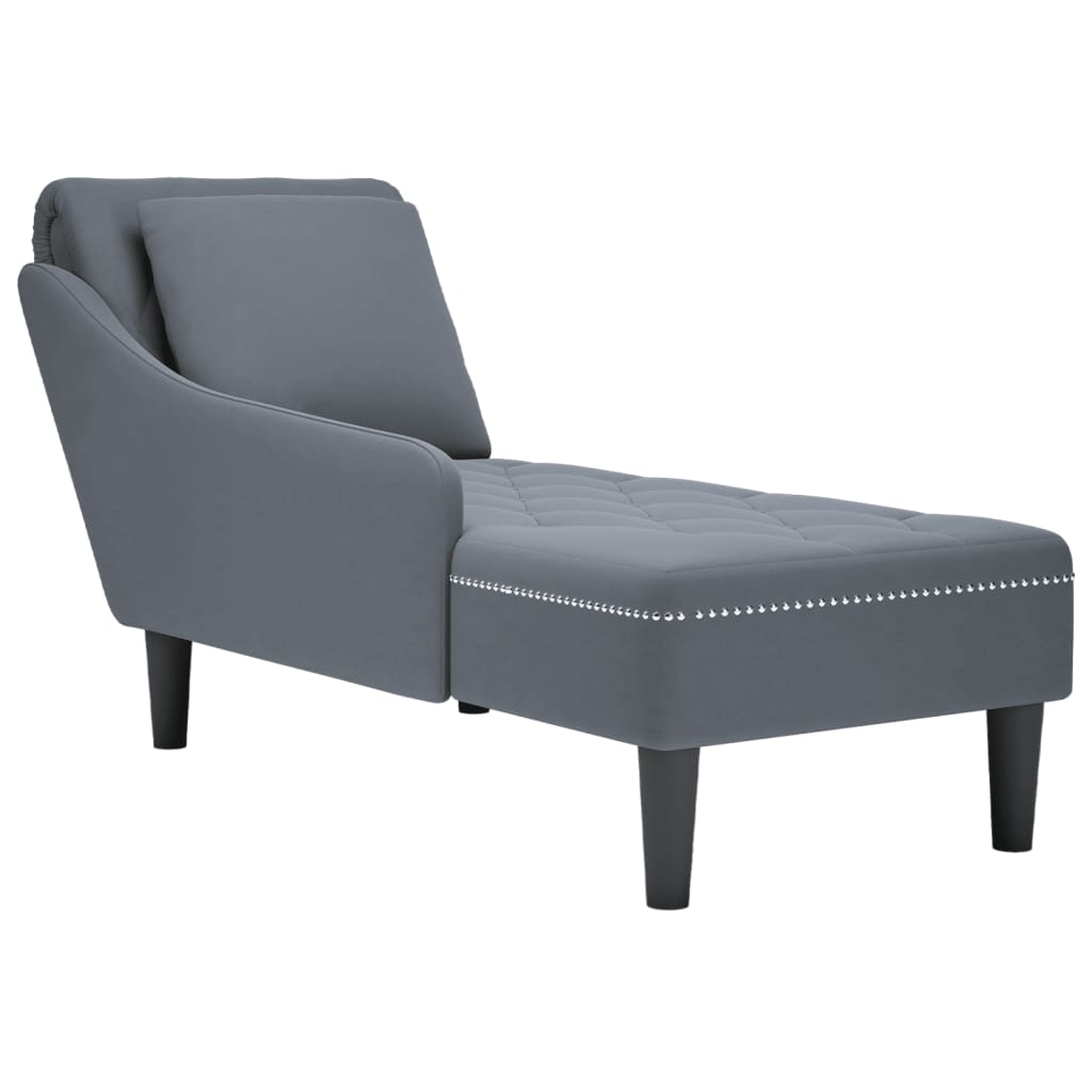 Chaise Longue Met Kussen En Rechterarmleuning Fluweel