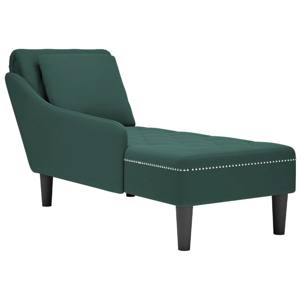 Chaise Longue Met Kussen En Rechterarmleuning Fluweel