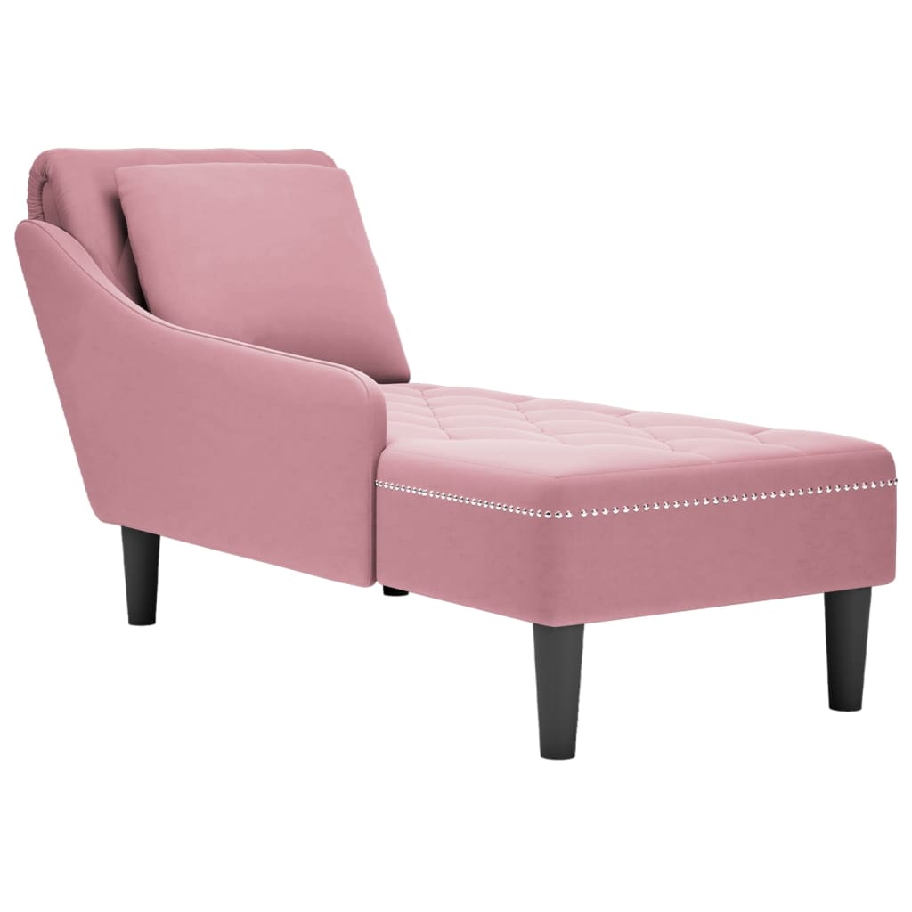 Chaise Longue Met Kussen En Rechterarmleuning Fluweel