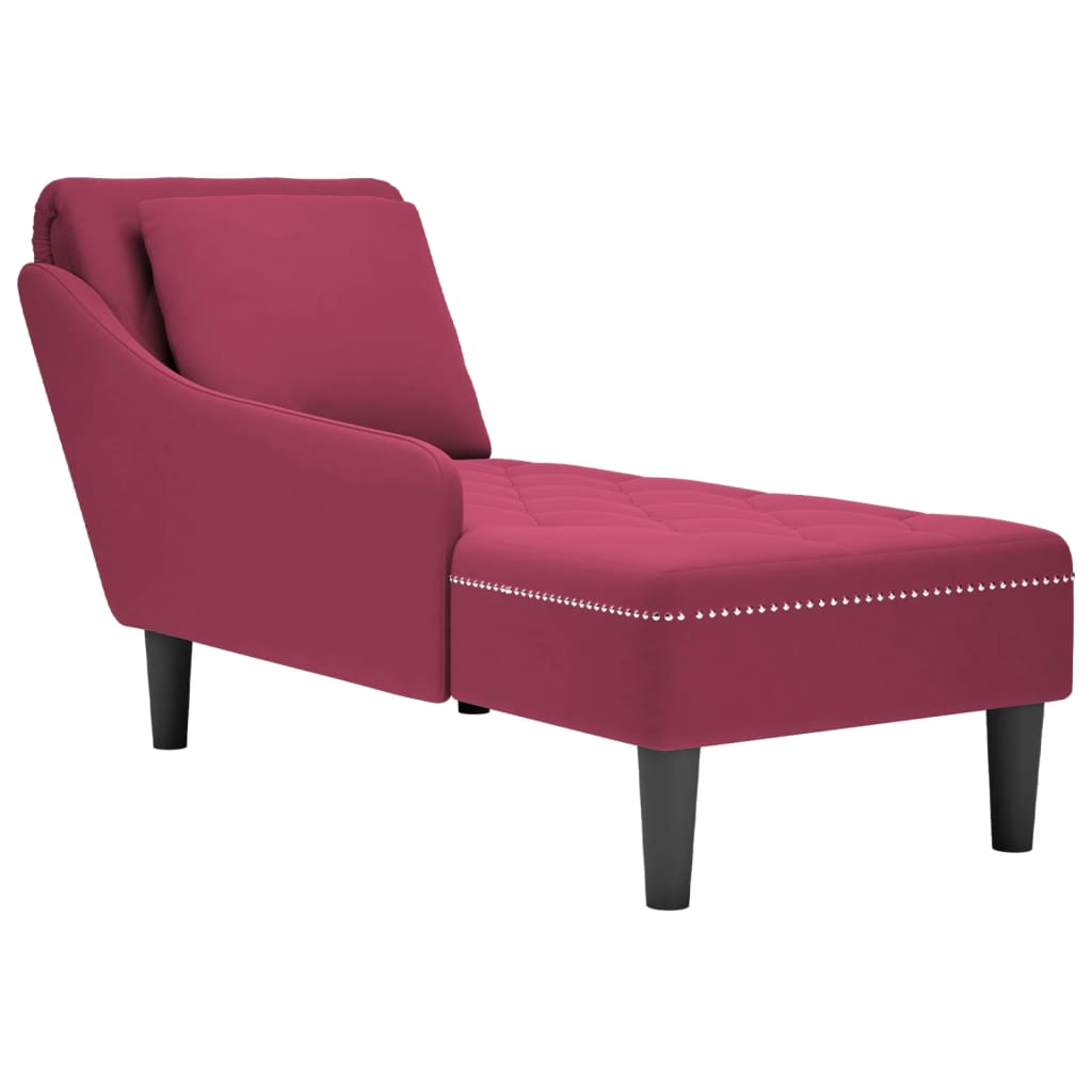 Chaise Longue Met Kussen En Rechterarmleuning Fluweel