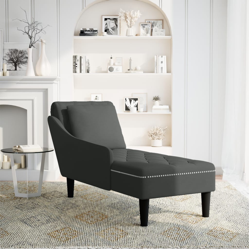 Chaise Longue Met Kussen En Rechterarmleuning Fluweel