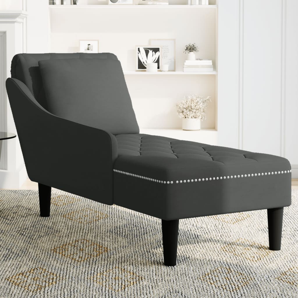 Chaise Longue Met Kussen En Rechterarmleuning Fluweel