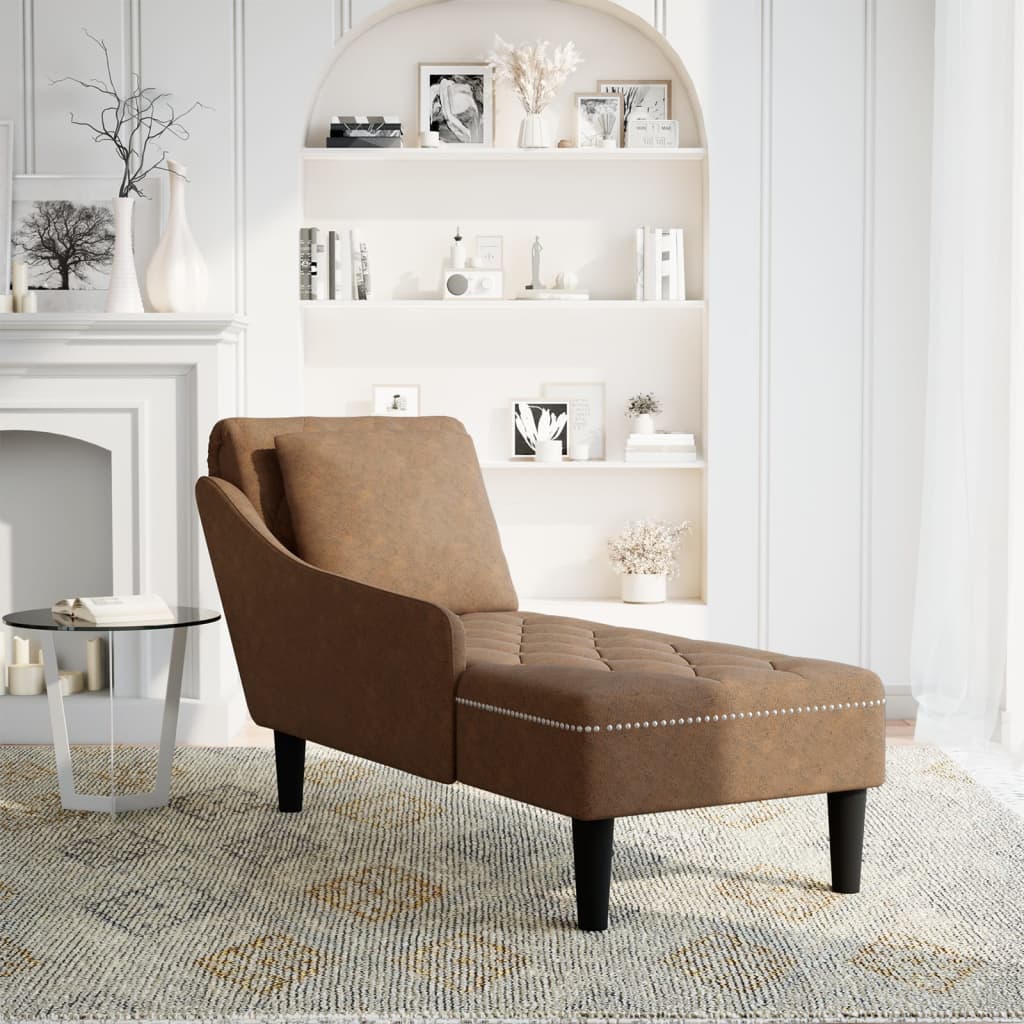 Chaise Longue Met Kussen En Rechterarmleuning Kunstleer