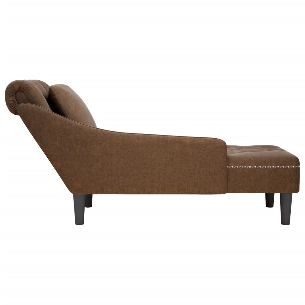 Chaise Longue Met Kussen En Rechterarmleuning Kunstleer