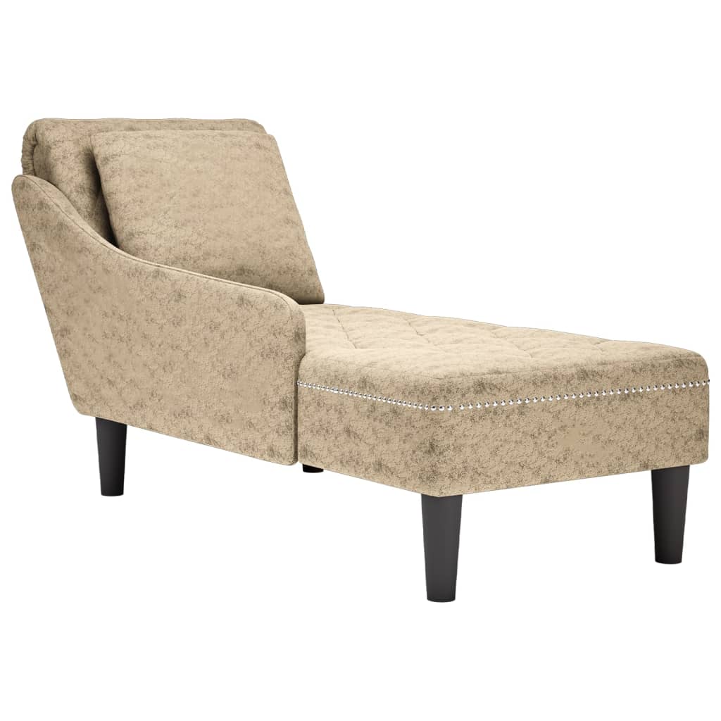 Chaise Longue Met Kussen En Rechterarmleuning Kunstleer