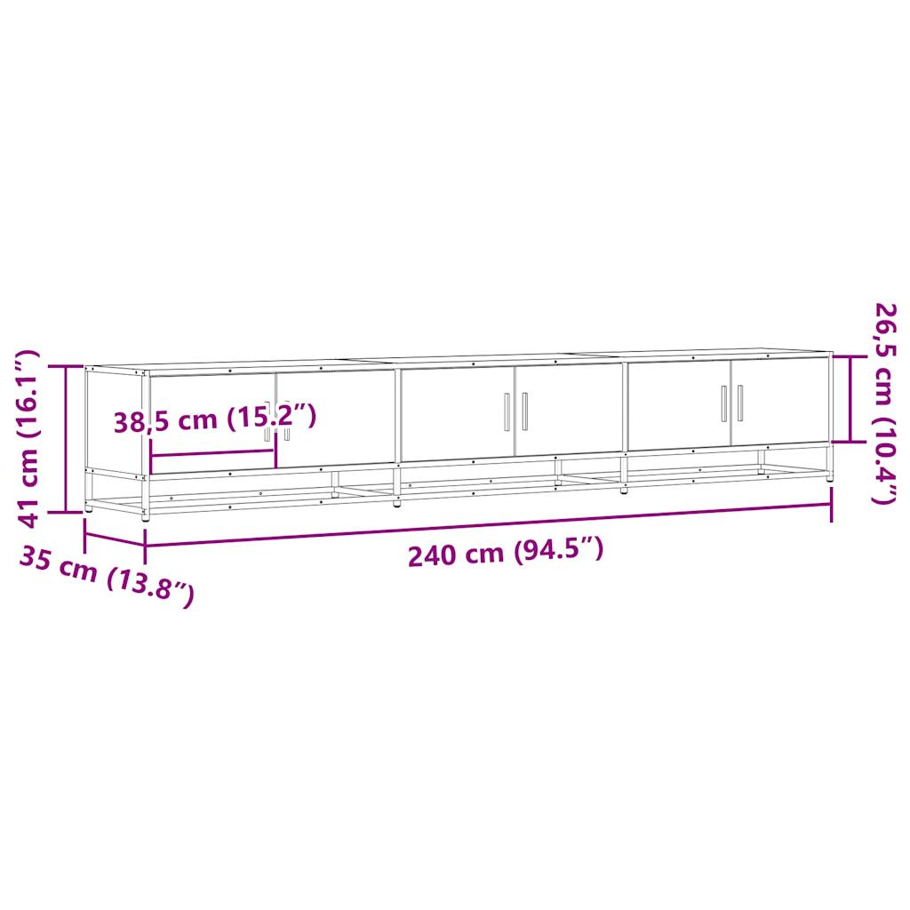 Tv-Meubel Bewerkt Hout Eikenkleurig