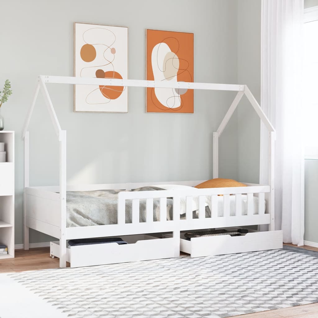 Kinderbedframe Met Lades Massief Grenenhout