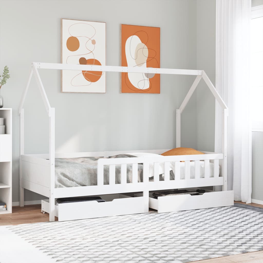 Kinderbedframe Met Lades Massief Grenenhout