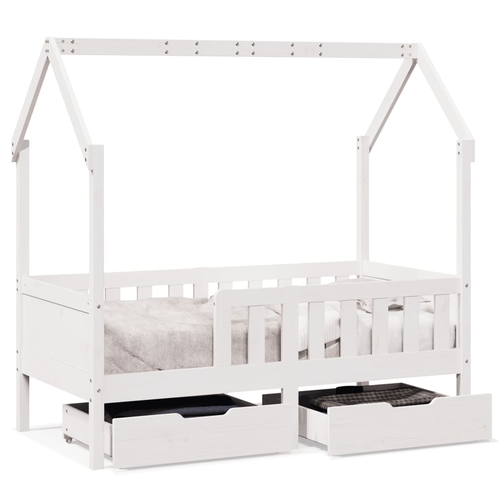 Kinderbedframe Met Lades Massief Grenenhout