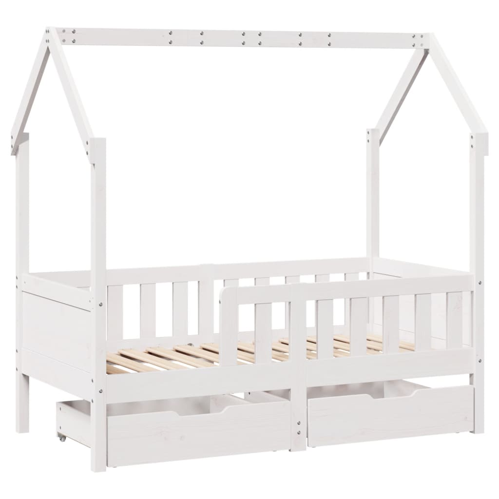 Kinderbedframe Met Lades Massief Grenenhout