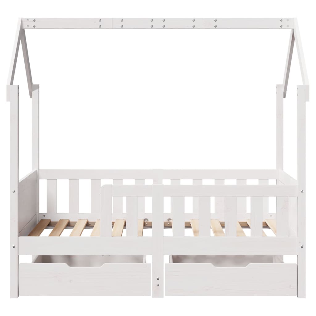 Kinderbedframe Met Lades Massief Grenenhout