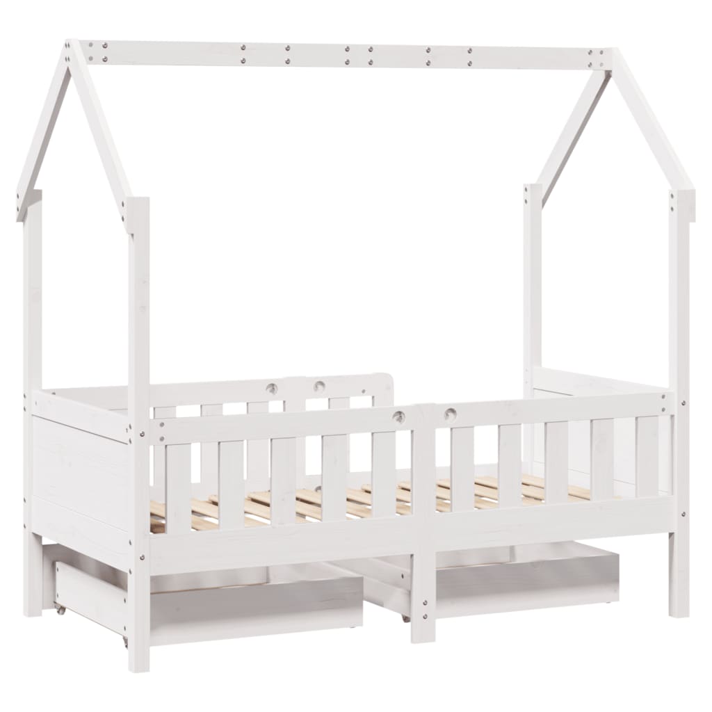 Kinderbedframe Met Lades Massief Grenenhout