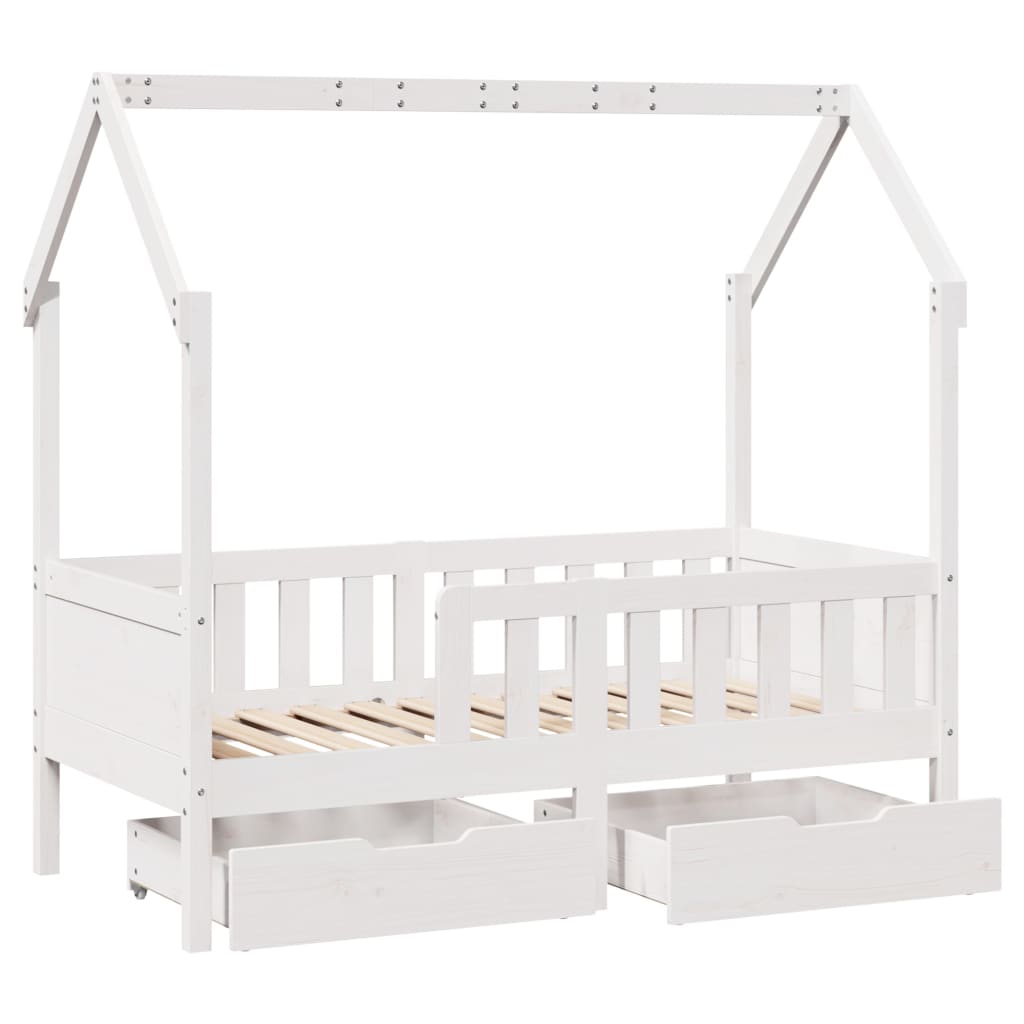 Kinderbedframe Met Lades Massief Grenenhout