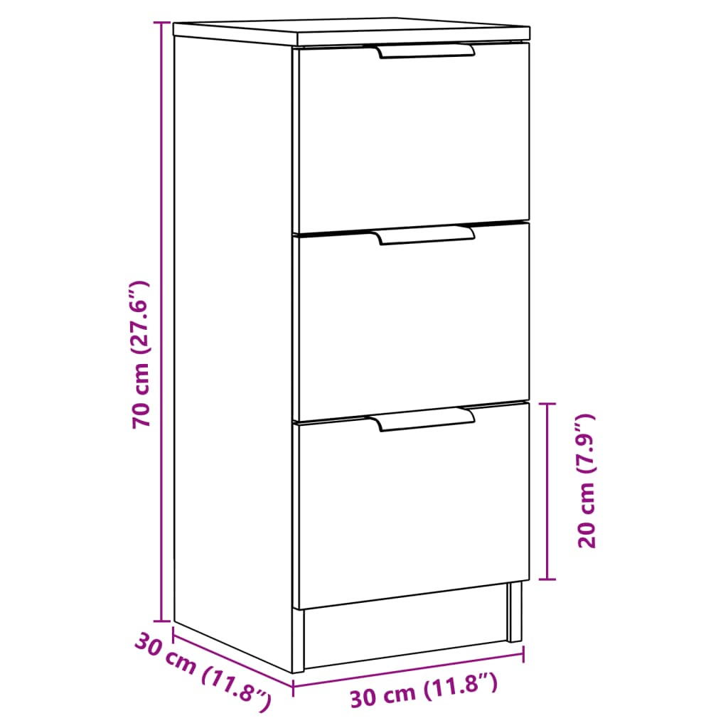 Dressoirs 30X30X70 Cm Bewerkt Hout Kleurig