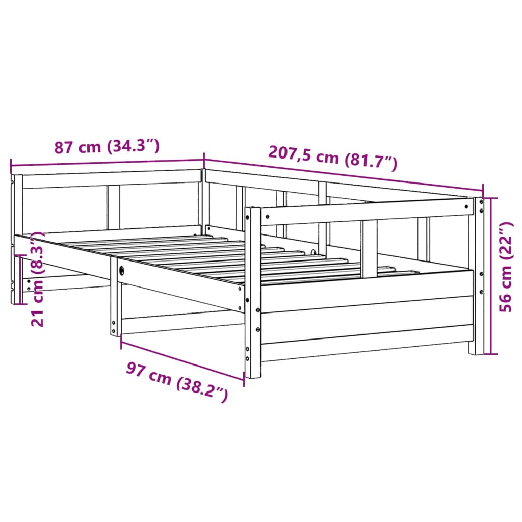 Slaapbank Met Matras Massief Grenenhout