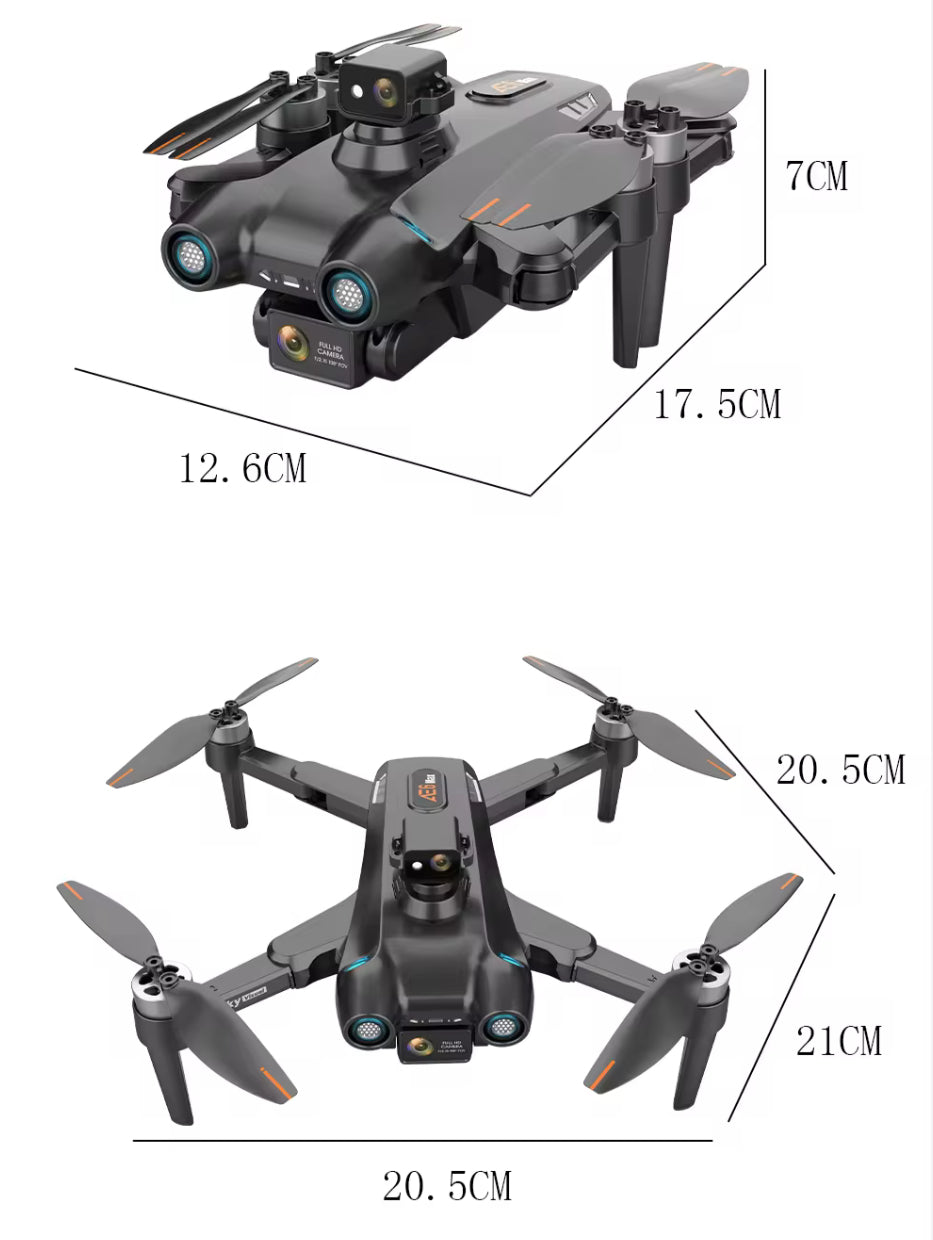 AE6 : Drones Pro - 8K Camera 4K Full HD Dual-Lens Camera GPS + Obstacle Avoidance - Zwart