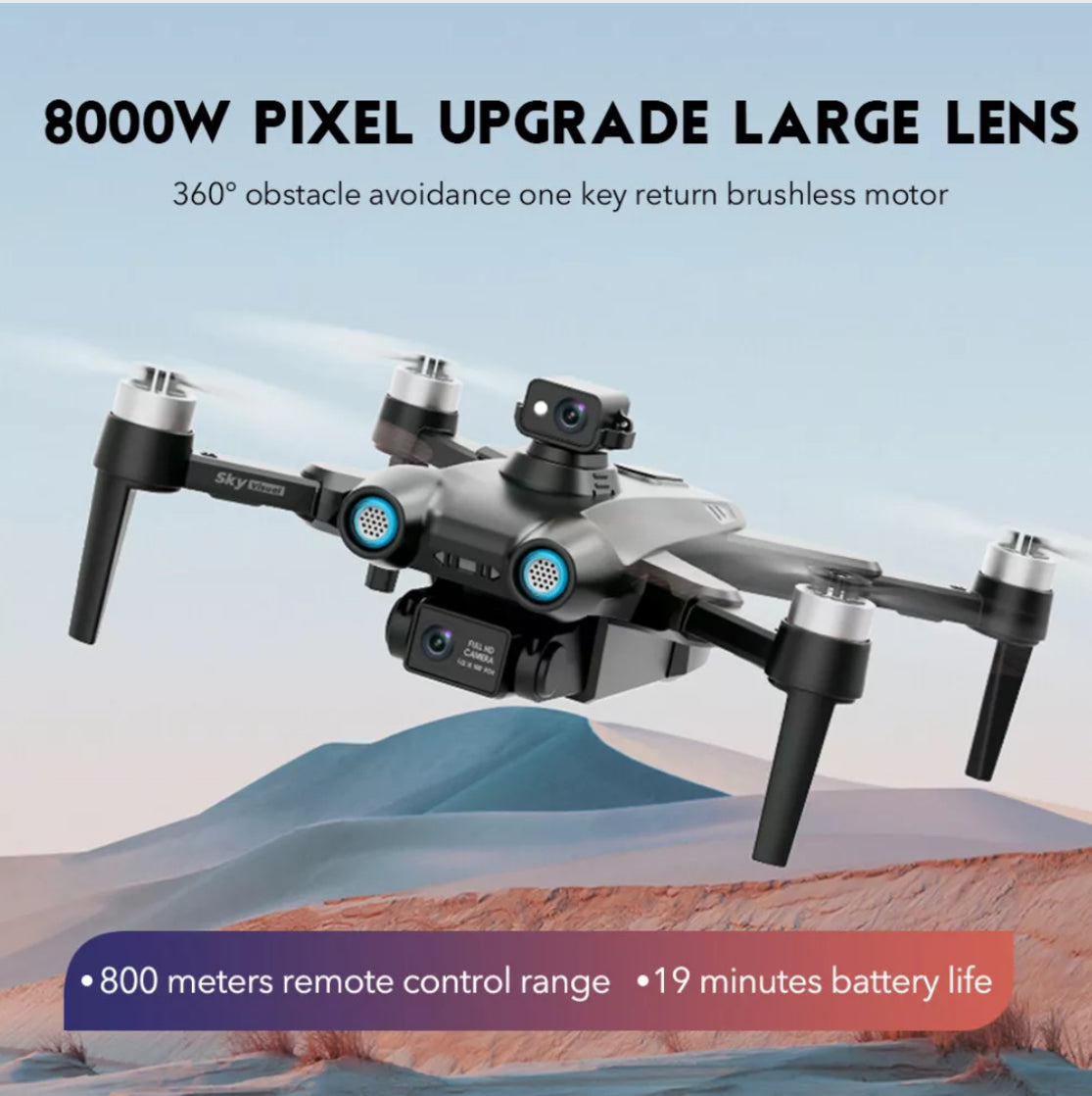 AE6 : Drones Pro - 8K Camera 4K Full HD Dual-Lens Camera GPS + Obstacle Avoidance - Zwart