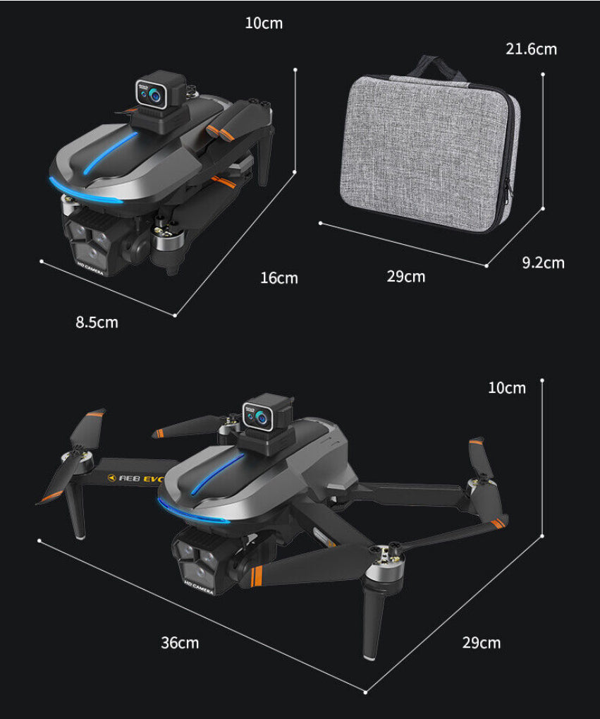 AE8 Evo : Drones Pro - 3 Dubbele camera 4K Professionele positionering Luchtfotografie Laser Obstakel vermijden Gebaarfotografie GPS Drone - Zwart